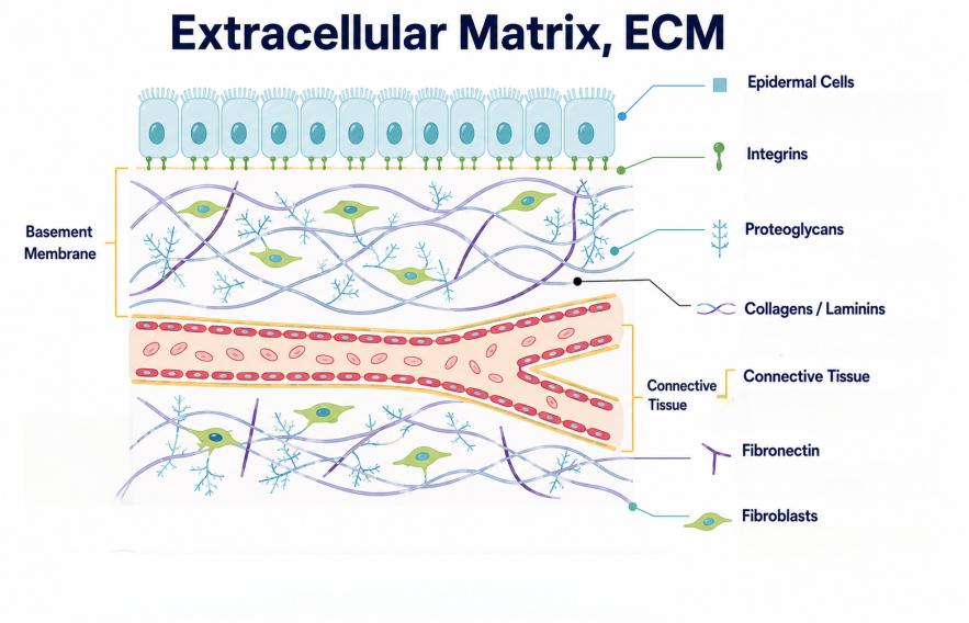 Diagram of ECM Structure in the Skin | Plamed