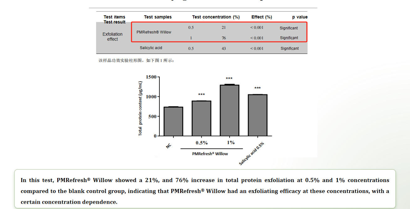 Exfoliation effect on isolated pig skin–Total protein content test | Plamed